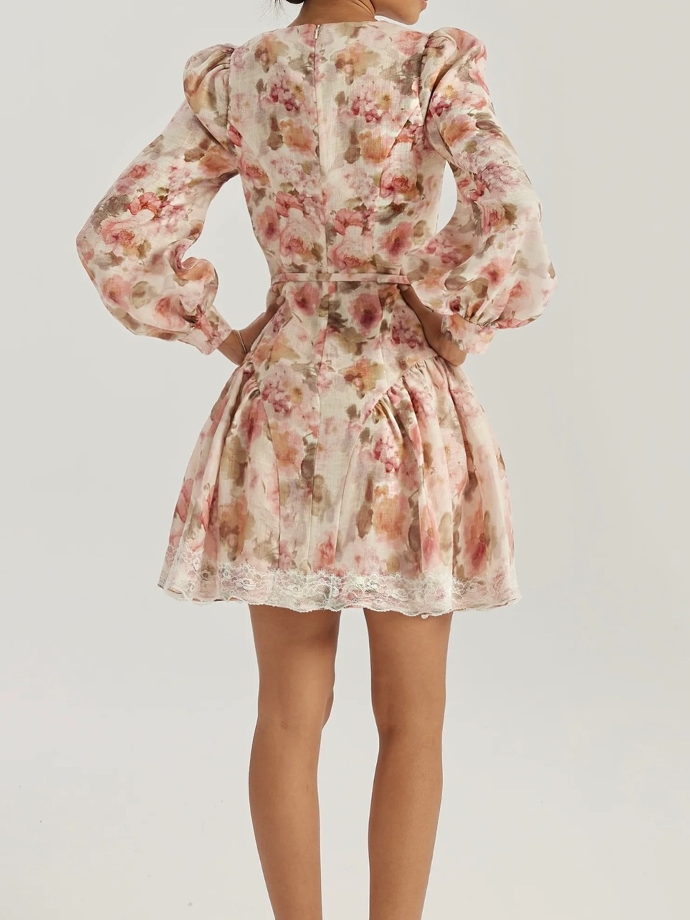 NWTVita grace Anna Romantic Floral Lace Mini Dress in Blush Pink - Picture 2 of 4